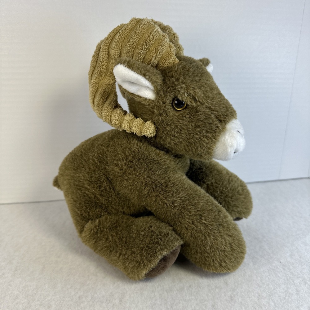 The Petting Zoo Big Horn Sheep Brown Wildlife Floppy‎ Sheep Plush Stuffed Animal